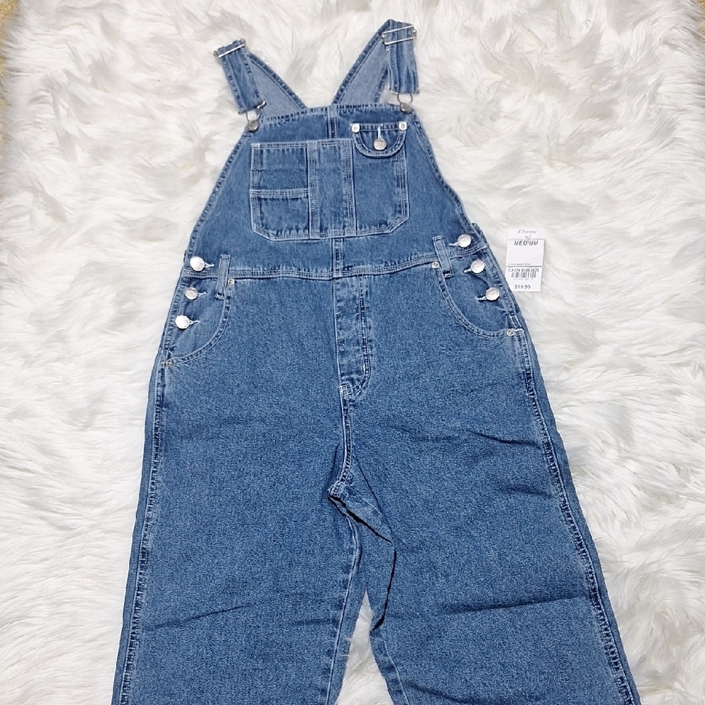 NWT Arizona Jean Co, Med Blue Jeans Overalls (Junior)